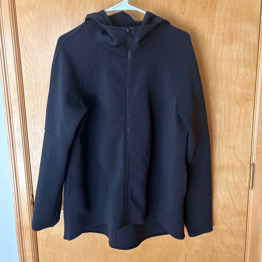 Lululemon Going Places Hooded Jacket Womens 8 Black Full Zip Hoodie Long‎ Hem